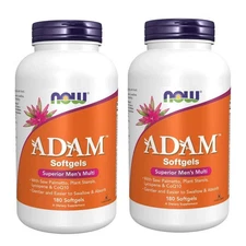 Now Foods Adam Superior Men's Multivitamin Bundle 180 Softgels [ 2 Pack ] CoQ10