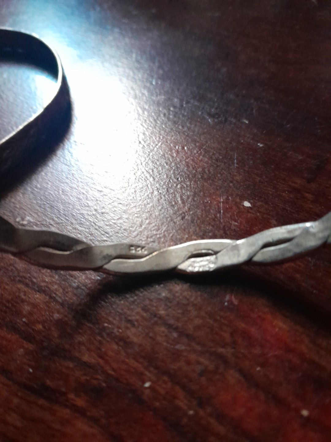 Three Silver Tone Bangle Bracelets  Marked  Mexico - image 4