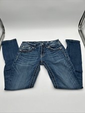 Miss Me Signature Skinny Blue Jeans Women's Size 29 31  inseam Embellished