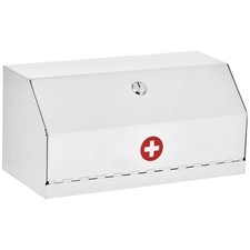 Locking Medicine Box, First Aid Steel Lock Box for Medication, Small Wall Mou