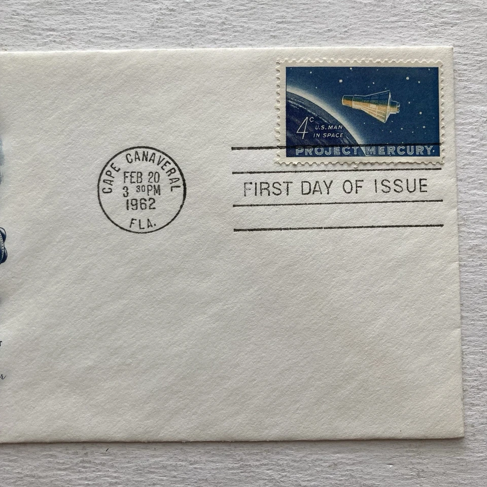 Project Mercury - John H Glenn 1st Americn Astronaut to Orbit Earth FDC 2/20/62 - Image 3 of 4