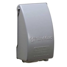 Weatherproof Outlet Cover In Use Outdoor Metallic Low Profile TayMac MX5280S