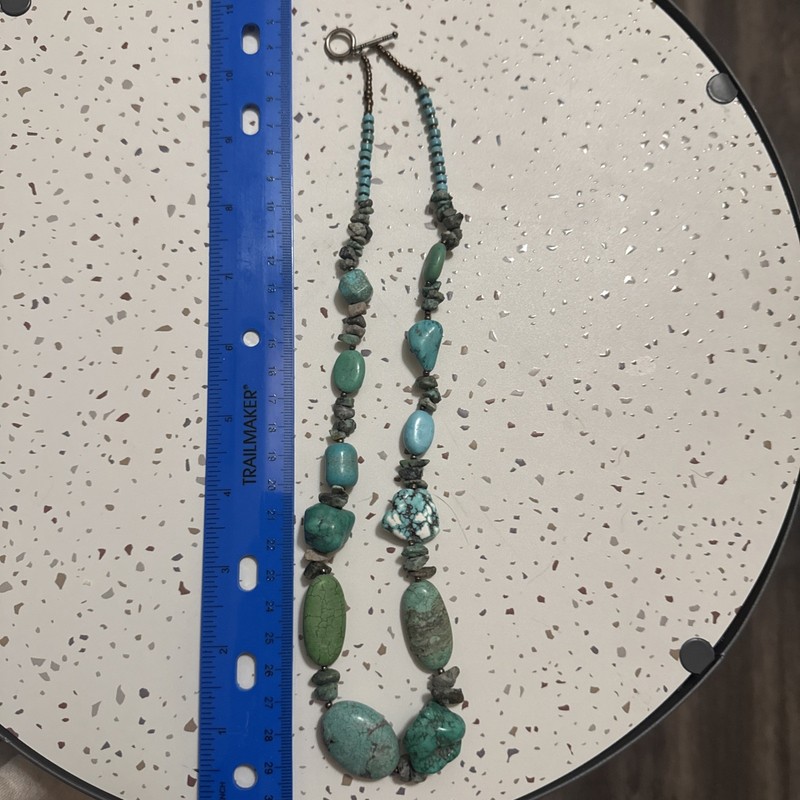 block turquoise beaded necklace