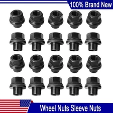 Set of 20 33mm M22x1.5 x 19mm Wheel Nuts Sleeve Nuts M22-1.5x19mm Skirt Flange