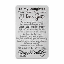 Daughter Birthday Gifts, Metal Engraved Birthday Card for Daughter, Happy Bir.