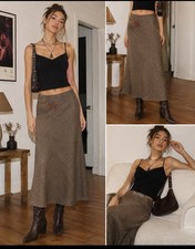 Vtg Y2K Embroidered Skirt Sz 6P Midi Length Floral 90s Boho Festival Dark Fairy