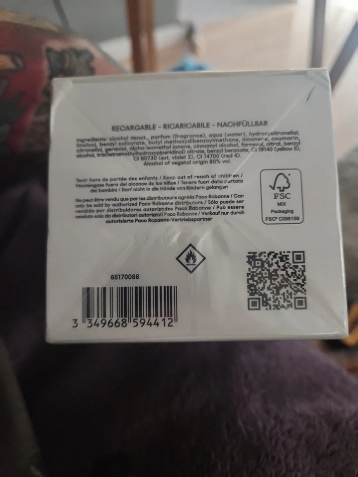 Unisex colonia/perfume Paco Rabanne 2.7 OZ Fame Eau de Parfum Spray Nuevo de Lote Antiguo Foto 4 de 4