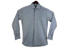 Peter Millar Mens 15.5 Long Gray Long Sleeve Dress Button Shirt 100 Cotton