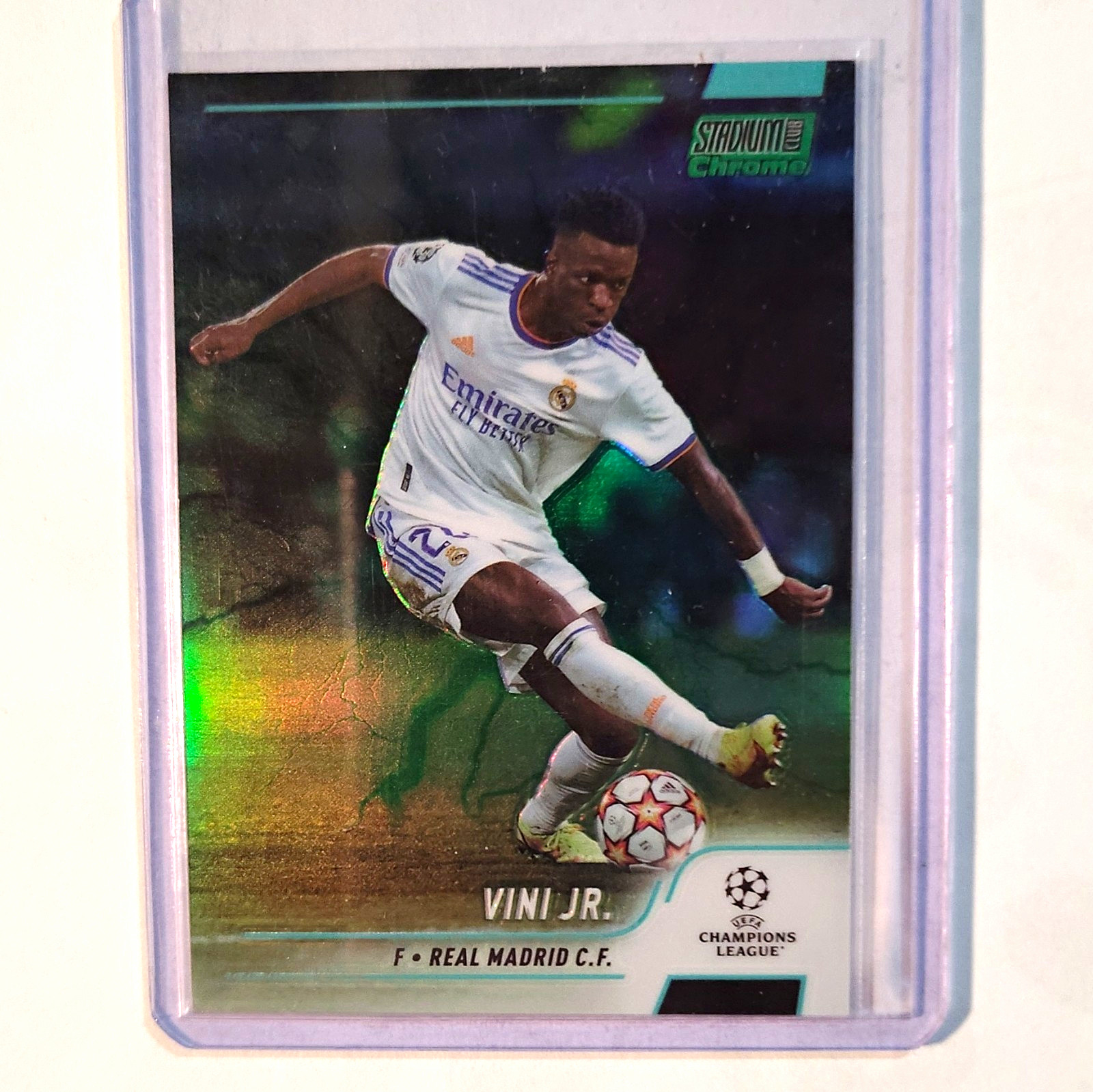 Topps Stadium Club Chrome UCL 2021/22 Vini Jr Real Madrid Aqua/Green#134/199