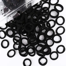 200PCS Black Baby Hair Bands – Mini Seamless Toddler Hair Ties – Soft Toddler