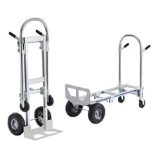 VEVOR Aluminum Hand Truck 2 in 1 Folding Dolly Cart 800 lbs Capacity Heavy Duty