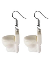 Kloschüssel Ohrringe - Lustige und ausgefallene Ohrringe mit Haken aus Edelstahl