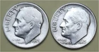 Lot of 2 Coins - Two 90% Silver Roosevelt Dimes – 1950D & 1962D