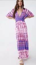 Forever 21 Pink Multi Tie-Dye Maxi Dress XS/S/M