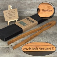 Grillzange, Kirsche, 55 Cm, Opa, Der Beste Mann Am Grill, Personalisierbar
