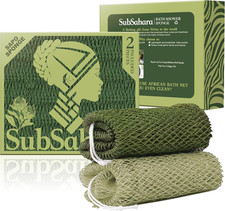 Authentic African Net Sponge - 2 Pack Exfoliating Bath  Shower Loofah Sponge fo