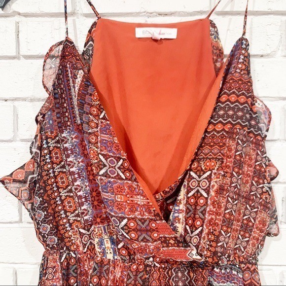 Bcbg Generation Printed Patchwork Boho Romper - S… - image 3