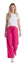 Modello Pantaloni donna Larghi palazzo estivo Fucsia Leggeri Eleganti Vita Alta