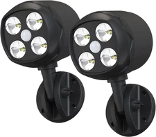 Motion Sensor Outdoor Lights, Battery Operated, 600LM, 6000K, Black (2 Pack)