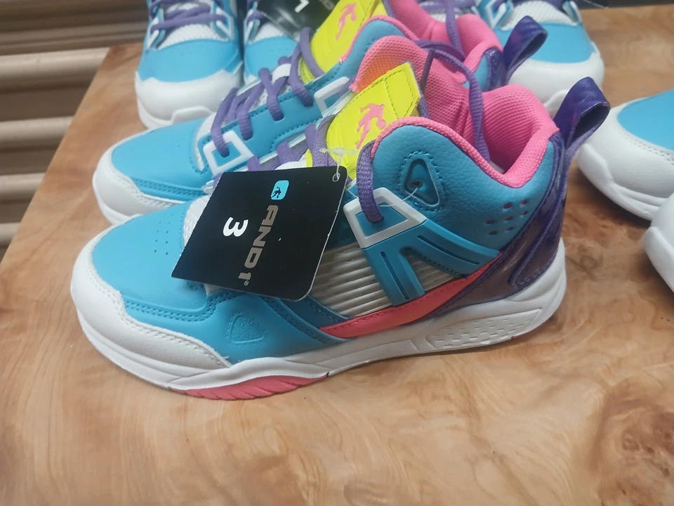 And 1 tênis de basquete masculino com cadarço cano alto tamanho 1 novo com etiquetas - Imagem 2 de 4