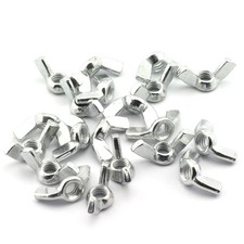 20 Pack 1/4" Wing Nuts Zinc Plated Fasteners Parts 1/4-20 Inches Butterfly Nut