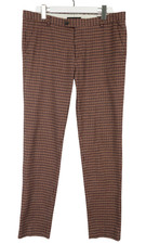 SCOTCH  SODA Mott Trousers Men's W34/L34 Brown Patterned Zip Fly Stretchy