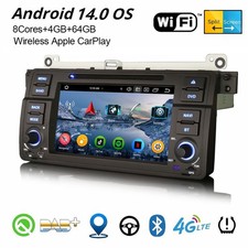 CarPlay Android 14 DVD 64GB DAB+ Head Unit Sat Nav BMW 3er E46 M3 Rover 75 MG ZT