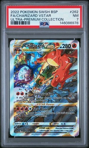 2022 POKEMON SWSH ULTRA-PREMIUM COLLECTION FULL ART/CHARIZARD VSTAR PSA 7