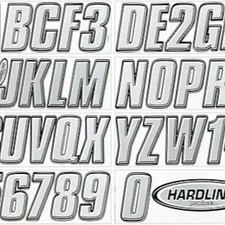 3-Inch Boat PW-C Registration Number Kit - Silver/Black- Silver - Black