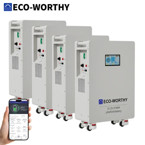 ECO-WORTHY 64.3kWh 4Pack 48V 314AH LiFePO4 Battery Vertical Standing Backup