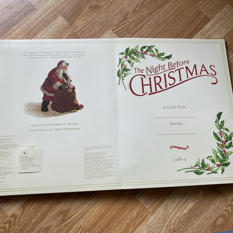 Hallmark The Night Before Christmas Jumbo Pop-Up Book w Light and Sound 13x16” - Image 3 of 4