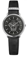 Versace Watch V-Circle VE8102619 Steel 38mm Black Dial Swiss Quartz