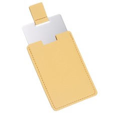 Small Pocket Mirror Travel Mirror Stainless Steel, Yellow 2.56 x 3.74 Inch  