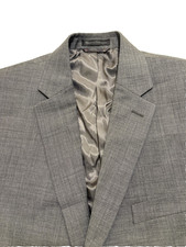 Ralph Lauren 2 Button Blazer , Sport Coat Jacket , Gray, 100 Wool, 44 R