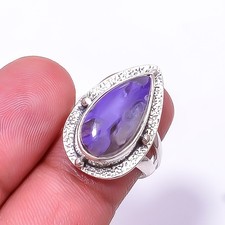 Purple Charoite - Siberia Designer Handmade 925 Sterling Silver Ring s.6 Sku14