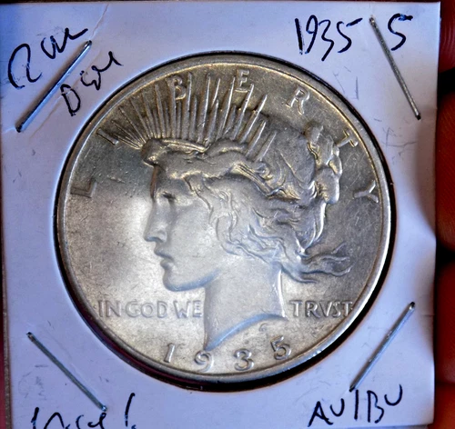 PEACE SILVER DOLLAR 1935 S KEY TO RARE DATE HIGH GRADE AU/BU