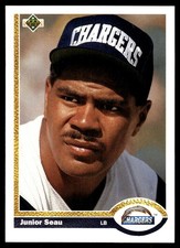 Junior Seau 1991 Upper Deck #343 Chargers NFL READ FREE SHIPPING AutographDen