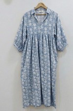 Traditional Block Print Cotton Midi Dress Handmade Women Clothing