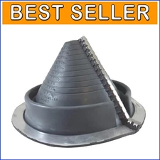 Weatherproof Round Base Pipe Flashing Boot for Metal Roofs - Fits 2" to 7-1/4"