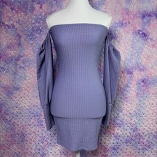 Boohoo Purple Off The Shoulder Dress Size 10 