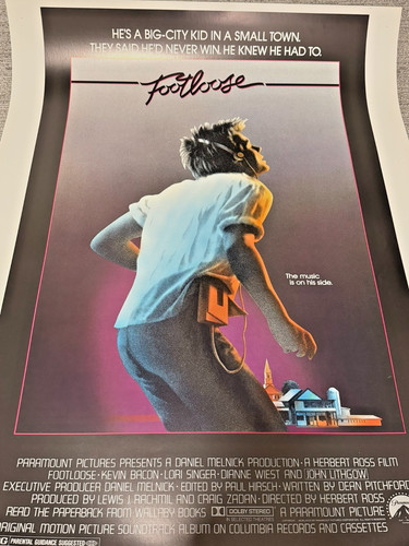Footloose Original 1984 30x40 Movie Poster Kevin Bacon NSS 840003 Rolled