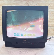 JVC CRT Color TV 13" C-13210 A/V Coaxial Retro Gaming No Remote