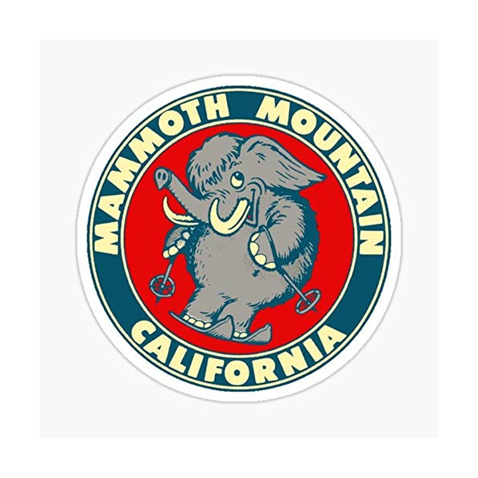 Mammoth Mountain Decals Vintage Red Vinyl Skiing Sticker - Multi-Surface Deca...