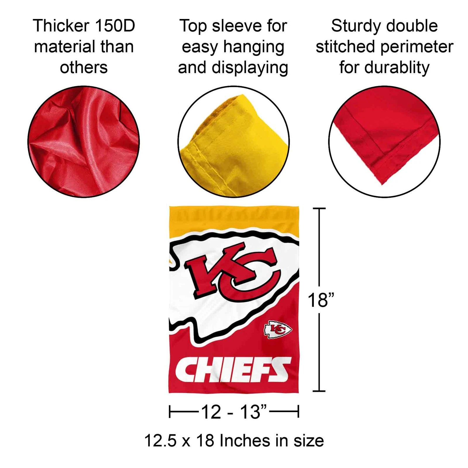 Kansas City Chiefs Large Logo Garden Yard Flag