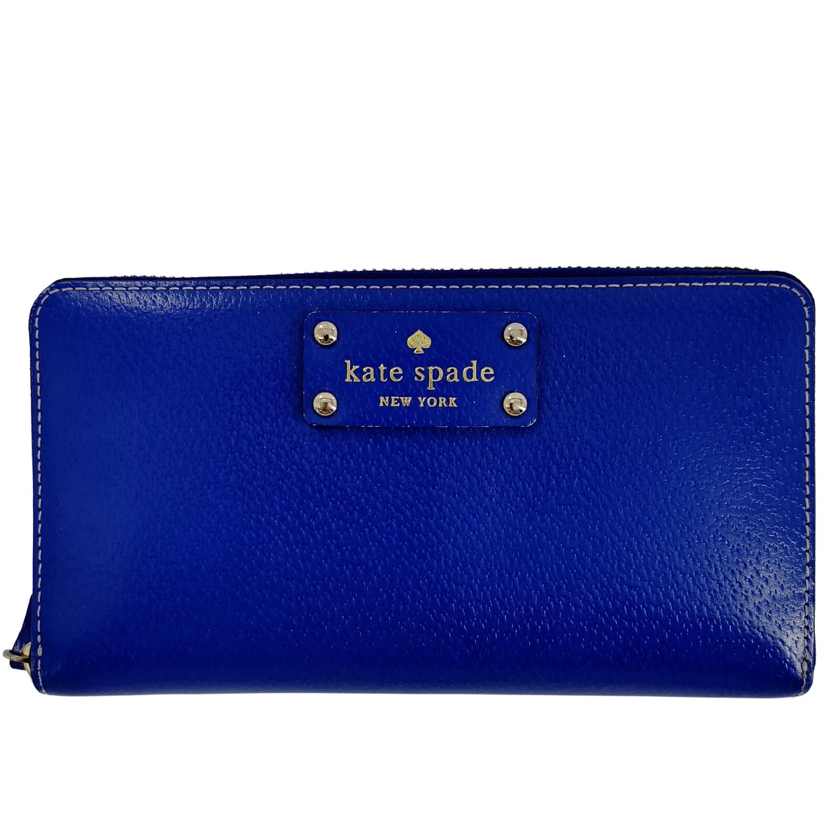 KATE SPADE Large Continental Zip Around Wallet Royal Blue Leather