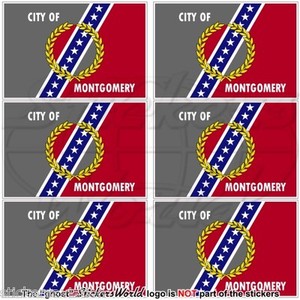 Montgomery Citta Bandiera Alabama Usa America Adesivi 40mm 1 6 Adesivi X6 Ebay