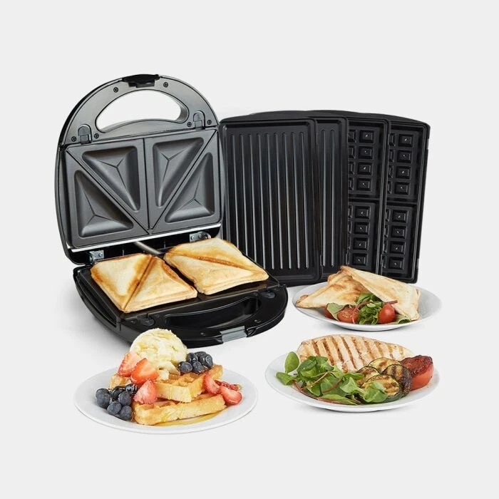 Sandwich Toastie Maker 3in1 Waffle Panini Lunch Maker Grill 3 Plate Screens