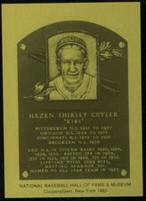 Kiki Cuyler Rare 1981-89 Hall of Fame Plaque Metallic Card Pittsburgh Pirates