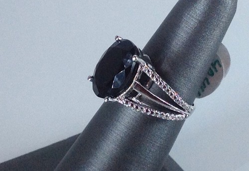Size 6 8.11 carats Black Spinel Sterling Silver Ring - Picture 8 of 8