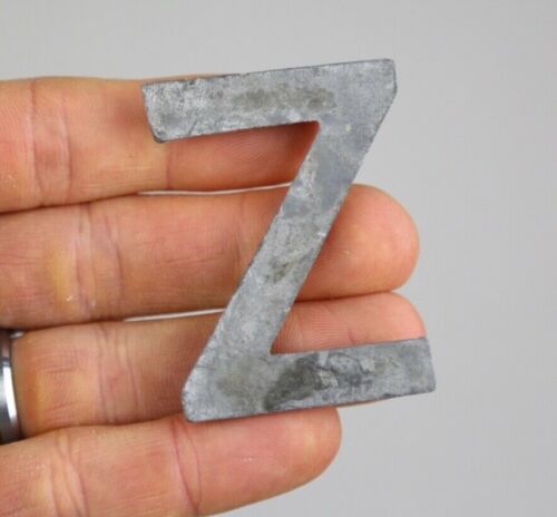Vintage metal Letter Z alphabet industrial initial craft marquee sign name badge - Picture 2 of 3